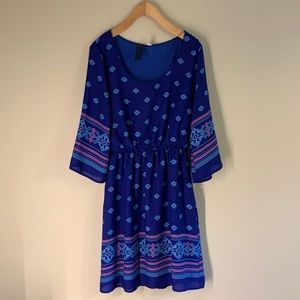 ANTHROPOLOGIE {Blue Rain} Bell Sleeve Dress - Size: S